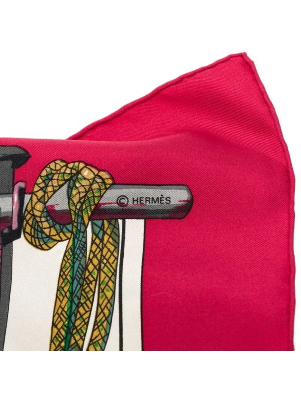 Hermes Carre 90 Pasementerie String Decoration Scarf Pink Multicolor Silk - Picture 7 of 9